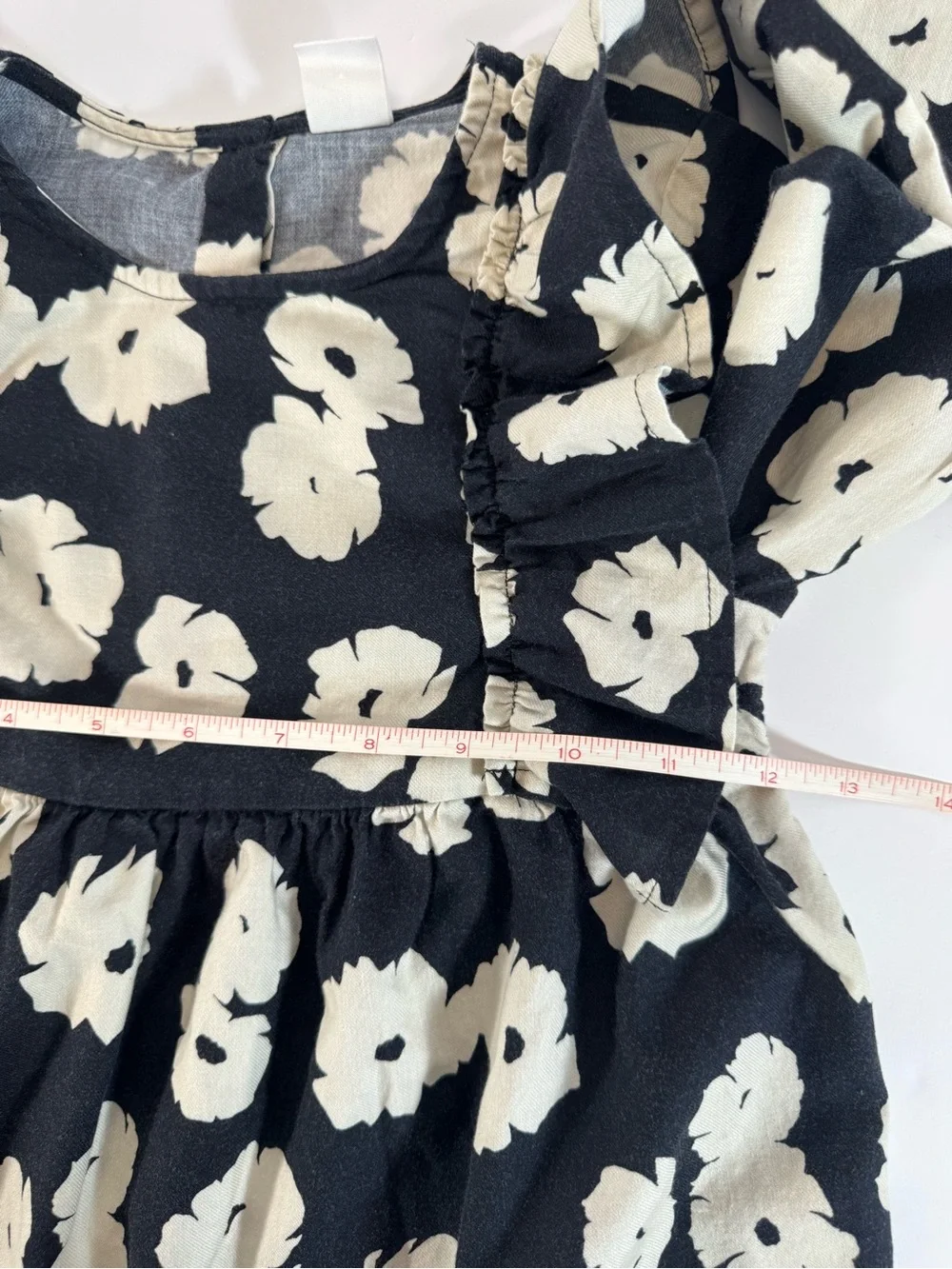 GAP Black Dress with Cream Floral Print